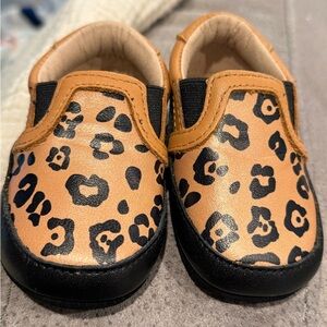 Leopard Print Kids Slip-On Shoes EUC